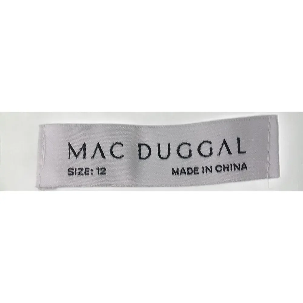 New with Tags Mac Duggal 67815 Ruffle Slit Dress 12 Mint Green Wedding Party